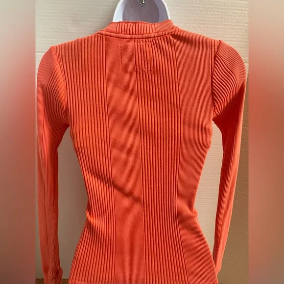 Aerie stretch ribbed henley long sleeve shirt top - Picture 4 of 9
